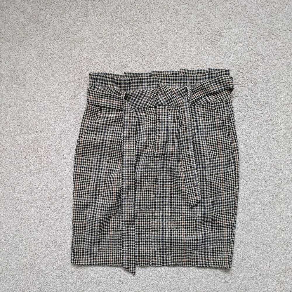 Vero Moda Plaid Paper Bag Skirt